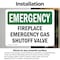 Signmission Fireplace Gas Shutoff Valve Emergency Sign, Vinyl Decal, 5in W x 3.5in L, 2PK OS-2PACK-EM-D-35-L-10365 - alternate 5